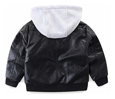 Mud Kingdom Boys Leather Jacket Fur Lined with Hood SS0282