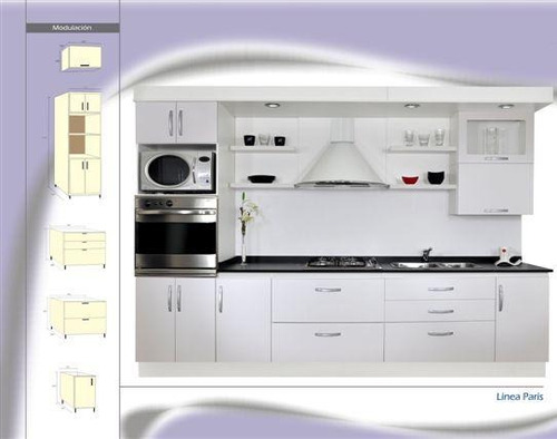 Mueble cocina modelo paris laqueado blanco amoblamientos fl ...