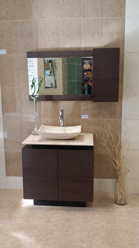 Mueble De Baño Con Lavabo De Marmol Y Espejo Mdf Bety ...