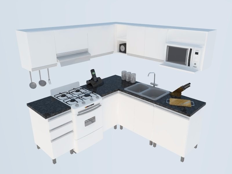 Mueble De Cocina En L 2x2 Mts Manijas J Aluminio Melamina - $ 24.130 ... Mueble De Cocina En L 2x2 Mts Manijas J Aluminio Melamina - $ 24.130 ...