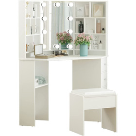 Mueble De Maquillaje + Espejo + Cajones + Estantes Esquinero