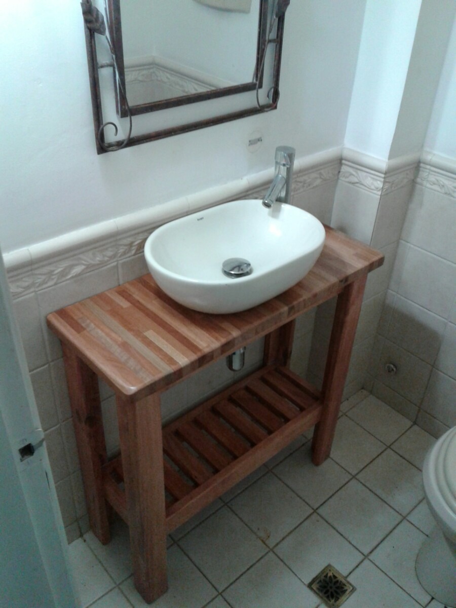 Mueble Rustico Para Bacha De Baño - $ 6.300,00 en Mercado Libre