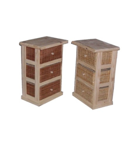 Muebles cajoneras ordenadores de pino y mimbre 890,00 en ... Muebles de pino