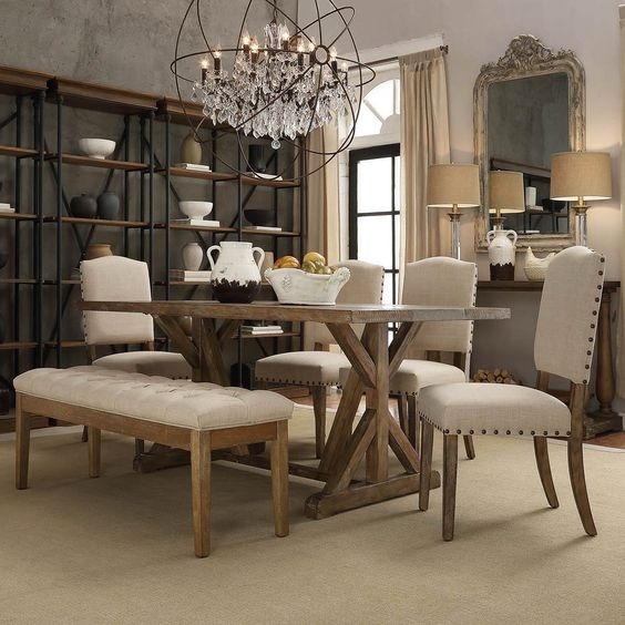 Muebles Comedor Madera Gravity Vintage Gris Banca Silla ... Muebles Comedor Madera Gravity Vintage Gris Banca Silla ...
