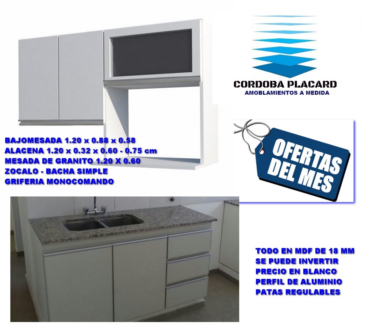 Muebles De Cocina A Medida - Bajomesada - Alacena - Mesada ... Muebles De Cocina A Medida - Bajomesada - Alacena - Mesada ...
