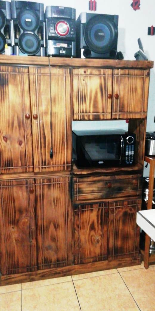 Muebles De Cocina Rusticos Alacena Con Espacio Microondas ... Muebles De Cocina Rusticos Alacena Con Espacio Microondas ...