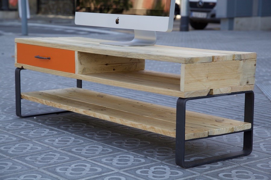 Muebles de tv de hierro y madera de pallets 2.999,00 en ...