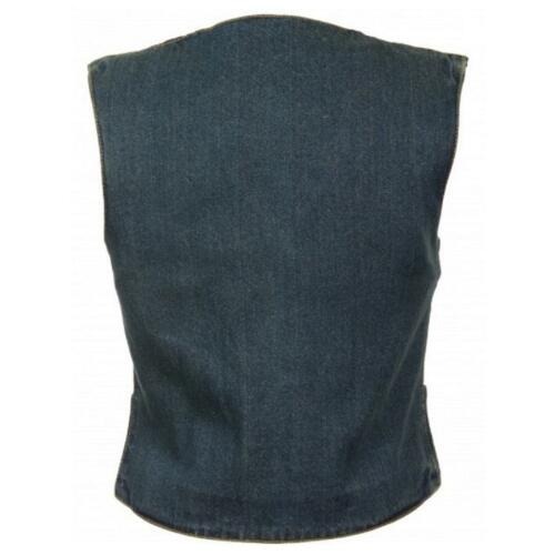WOMENS LADIES MOTORCYCLE DENIM VEST w// SOFT MESH INTERIOR LINING SA58
