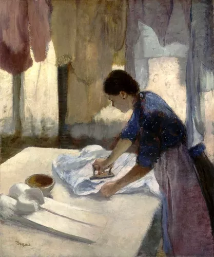 mulher passadeira passando roupas pintor degas tela repro