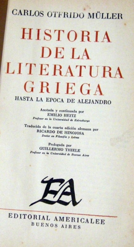 Muller Historia De La Literatura Griega 1948 Obra Completa - $ 900 ... Muller Historia De La Literatura Griega 1948 Obra Completa - $ 900 ...