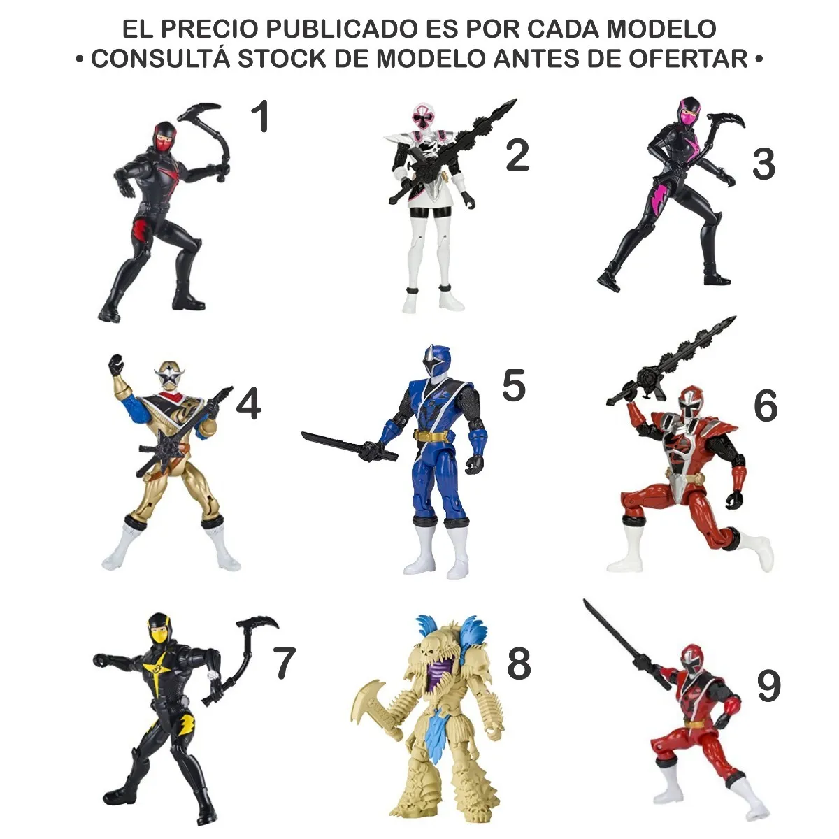 power rangers muñecos