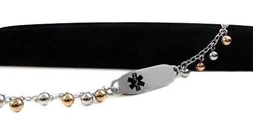 My Identity Doctor Steel Raindrop Pre-Engraved /& Customized Leukemia ID Bracelet Black Symbol