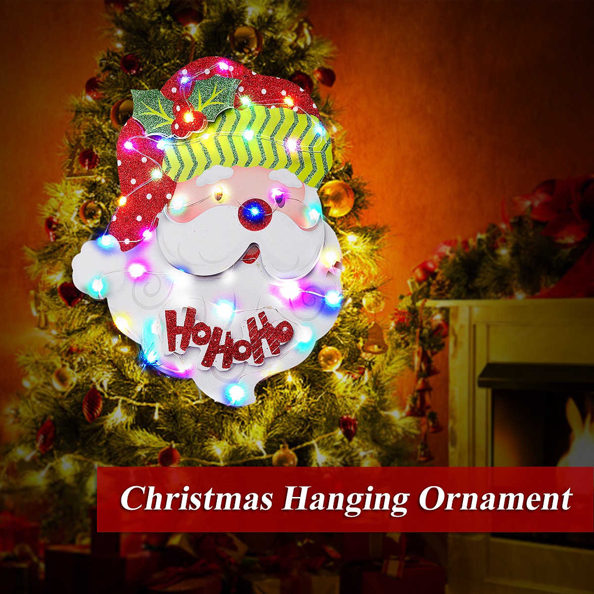 Natal Papai Noel Paper Board Enfeites Pendurado Led Light Up R Natal Papai Noel Paper Board Enfeites