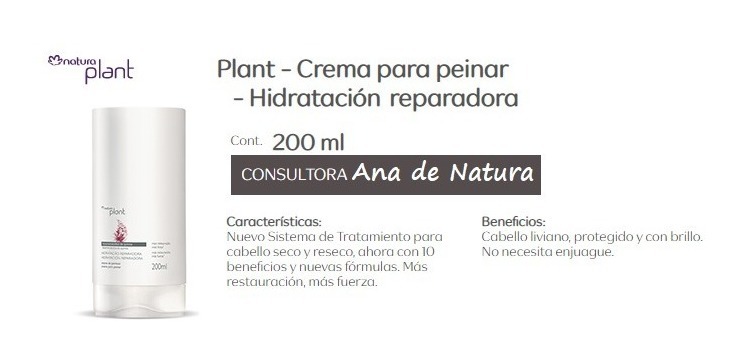 Natura Plant Crema De Peinar Hidratacion Reparadora 50 Off