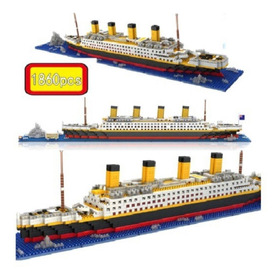 Navio Titanic 1860 Mini Peças - Blocos De Montar + Manual 