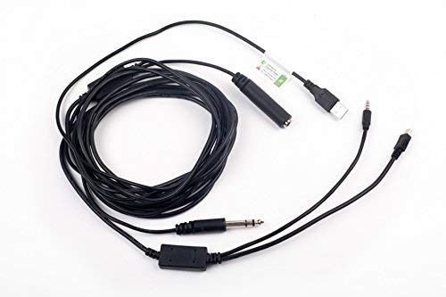 Extra Long ATC Cable Airplane Radio Recording Dual Output Gopro and Phone 18ft
