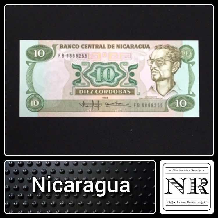 NICARAGUA 10 CORDOBAS 1985 UNCIRCULATED P-151