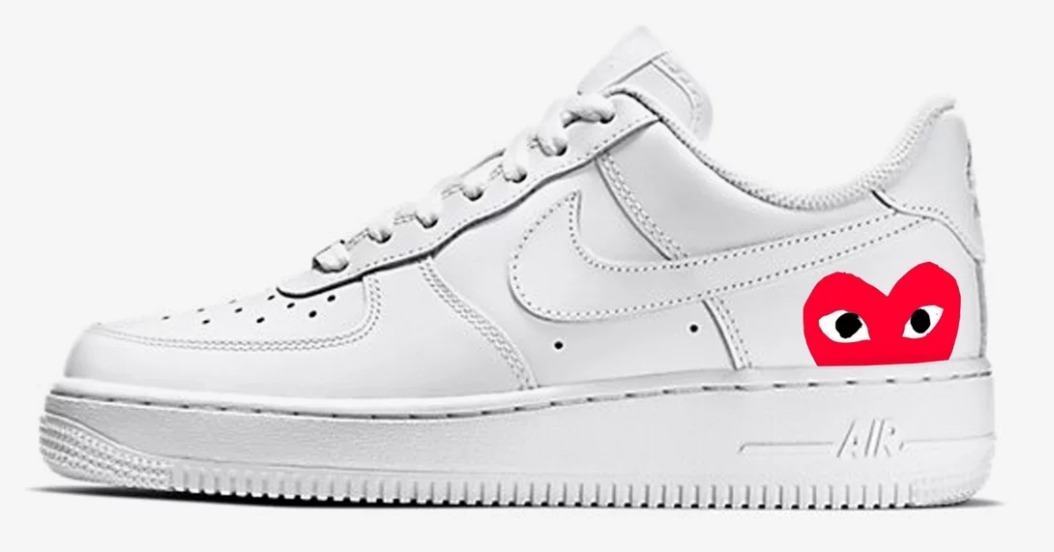 nike air force 1 x comme des garcons red custom