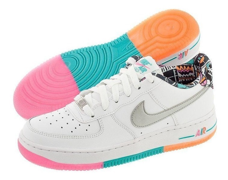 Nike Air Force Suela Color Arcoiris Rainbow Mujer Nike Air Force Suela Color Arcoiris Rainbow Mujer