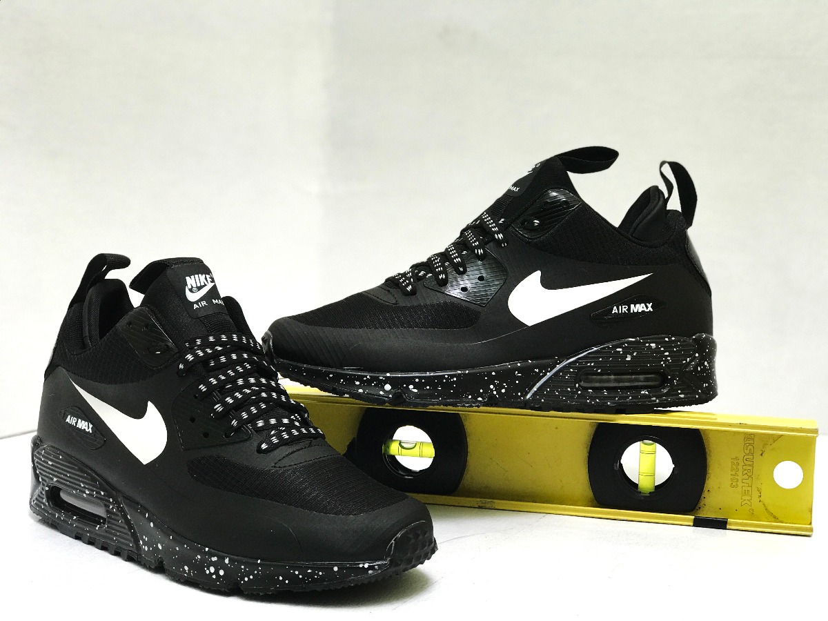 ¬¬nike Air Max 90 Ultra Mid Winter Airmax Negro Hombre Tenis - $ 1,650.00 en Mercado Libre