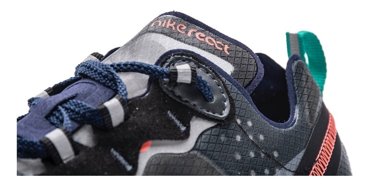 Nike React Element 87 Negro Neptune Verde AQ1090 005 Running Nike React Element 87 Negro Neptune Verde AQ1090 005 Running