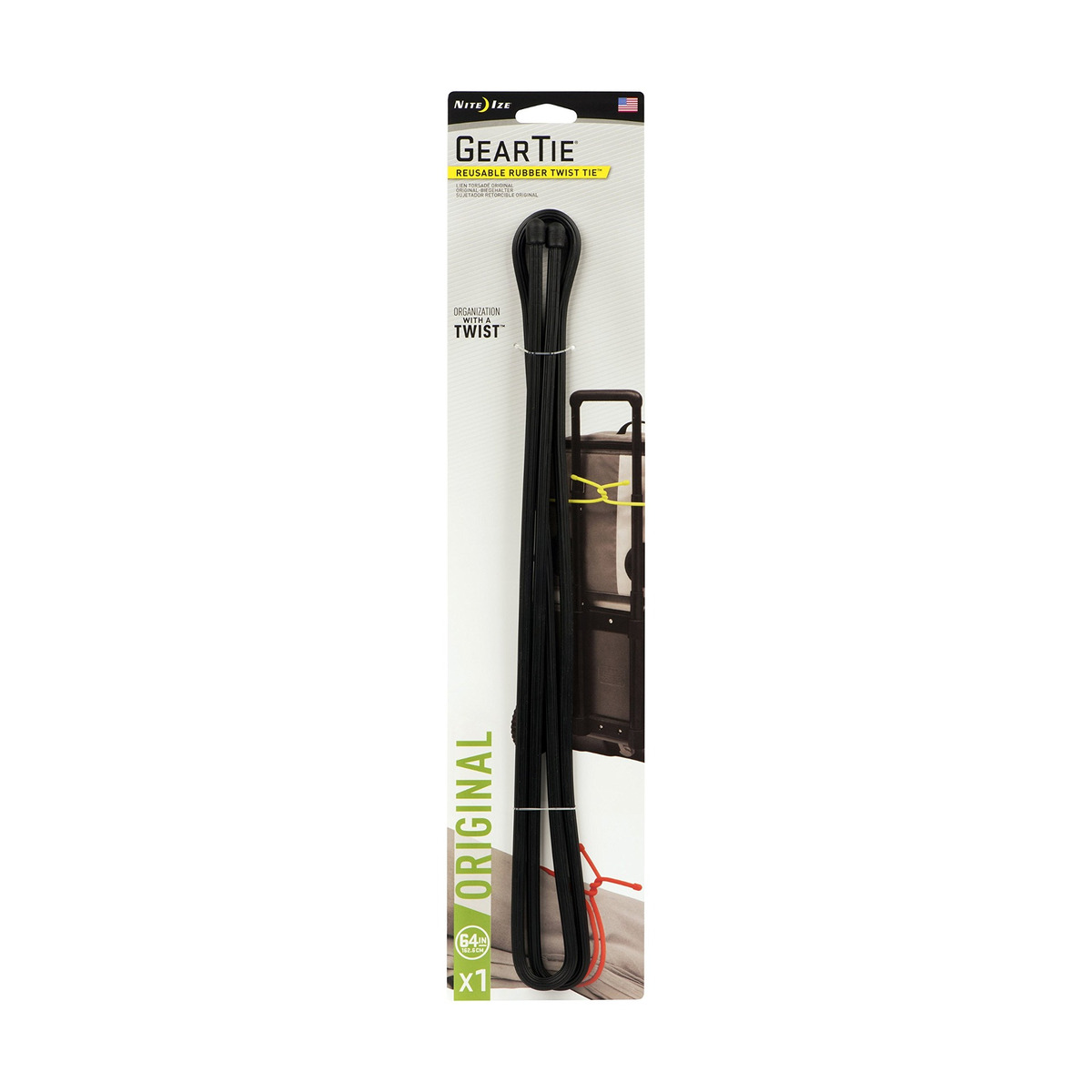 Nite Ize Original Gear Tie Reusable Rubber Twist Tie 64 In