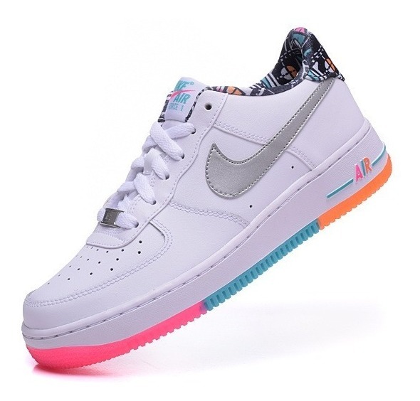 Nk Air Force 1 Blanca Con Suela Arco Iris Dama Rainbow Nk Air Force 1 Blanca Con Suela Arco Iris Dama Rainbow
