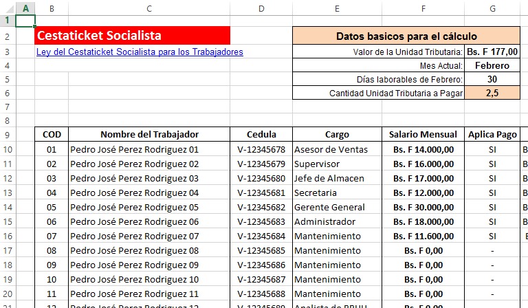 nomina 2018 control recibo de pago lottt plantilla hoj excel bs