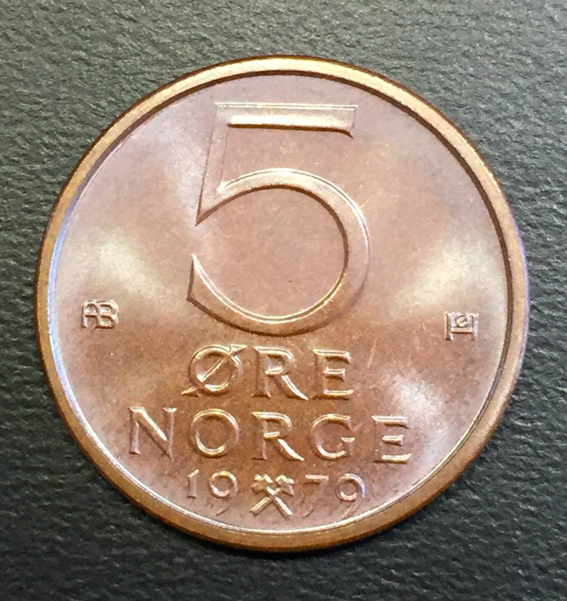 Nor003 Moneda Noruega 5 Ore 1979 Unc-bu Ayff - $ 77.00 en Mercado Libre
