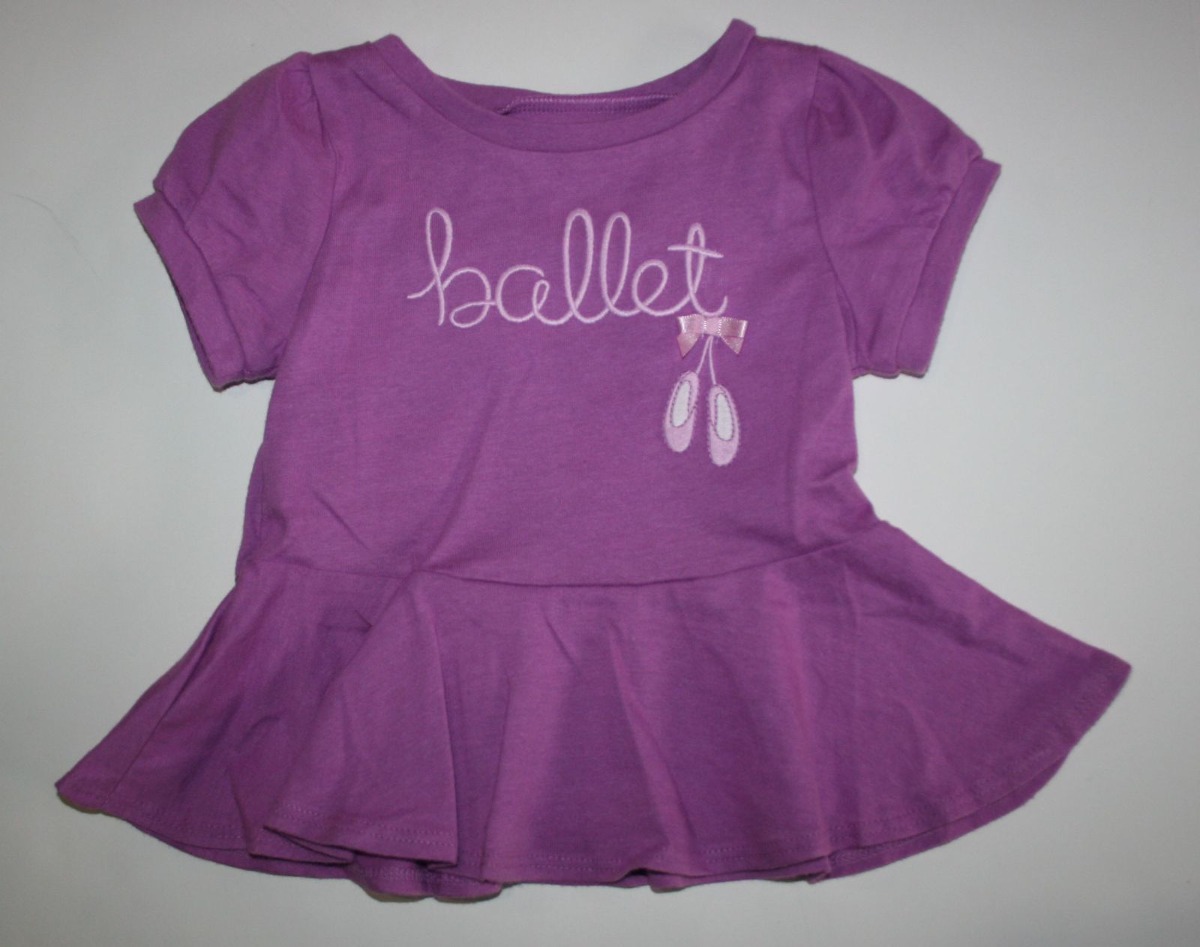 New Gymboree Ballet Tunic Top 2T Purple Ballerina Slippers NWT Center Stage Girl