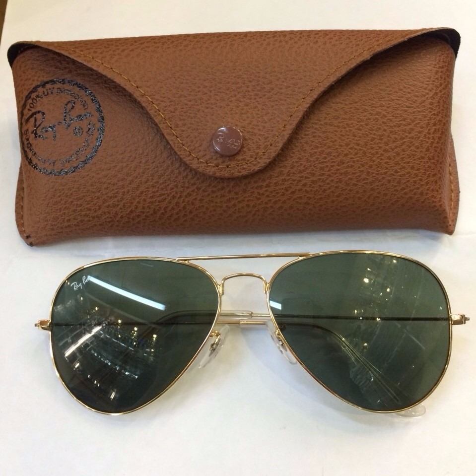 Óculos Ray Ban Aviador Tradicional Lente Esverdeada 