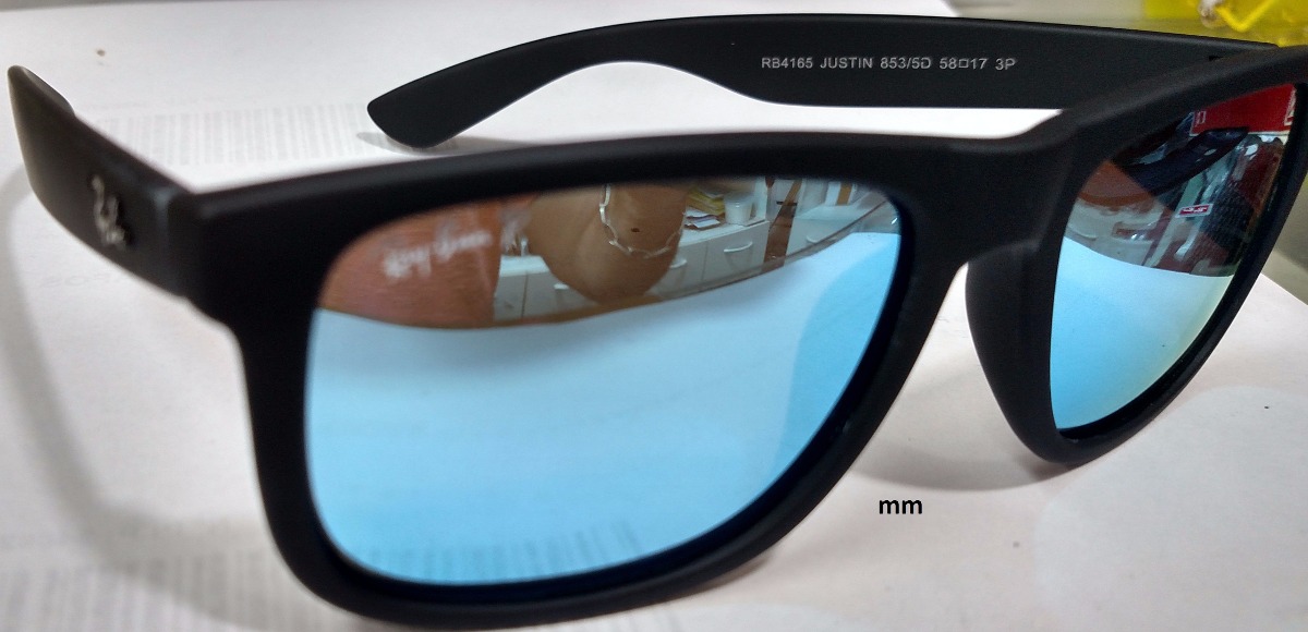 ray ban justin preto lente azul ray ban justin preto lente azul