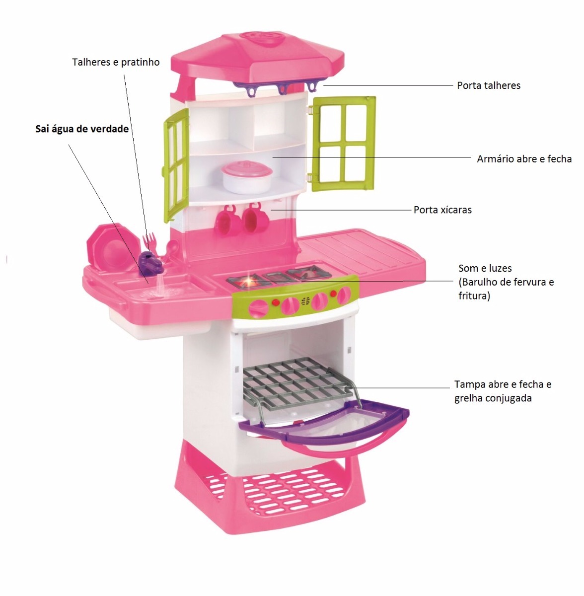 Oferta Cozinha Infantil Completa Sai Gua Geladeira Rosa R Oferta Cozinha Infantil Completa Sai Gua Geladeira Rosa R