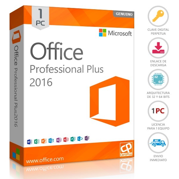 clave producto office 2016 professional plus
