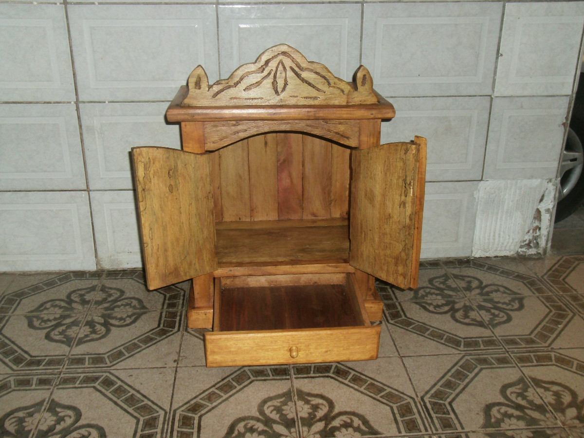 Oratorio Em Madeira Rustica Com Gaveta R$ 250,00 em Mercado Livre Armario Cama Plegable ~ Oratorio Em Madeira Rustica Com Gaveta R$ 250,00 em Mercado Livre