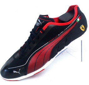 tenis puma ferrari negro con rojo