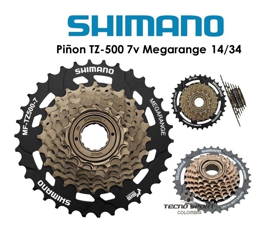 Conjunto de Engranajes 7 Velocidades Marca Shimano Para Bicicleta Tamaño 14-34T