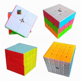 Pack 4 Cubos Tipo De Qiyi 2x2, 3x3, 4x4, 5x5
