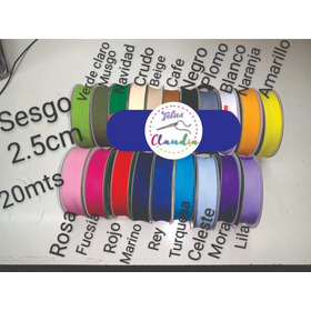 Pack 5 Rollos Sesgo 2,5 Cm X 20 Mts Colores A Eleccion!