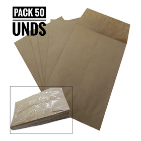 Pack 50 Unidades Sobres Saco Pago Kraft 13x19cm Envíos