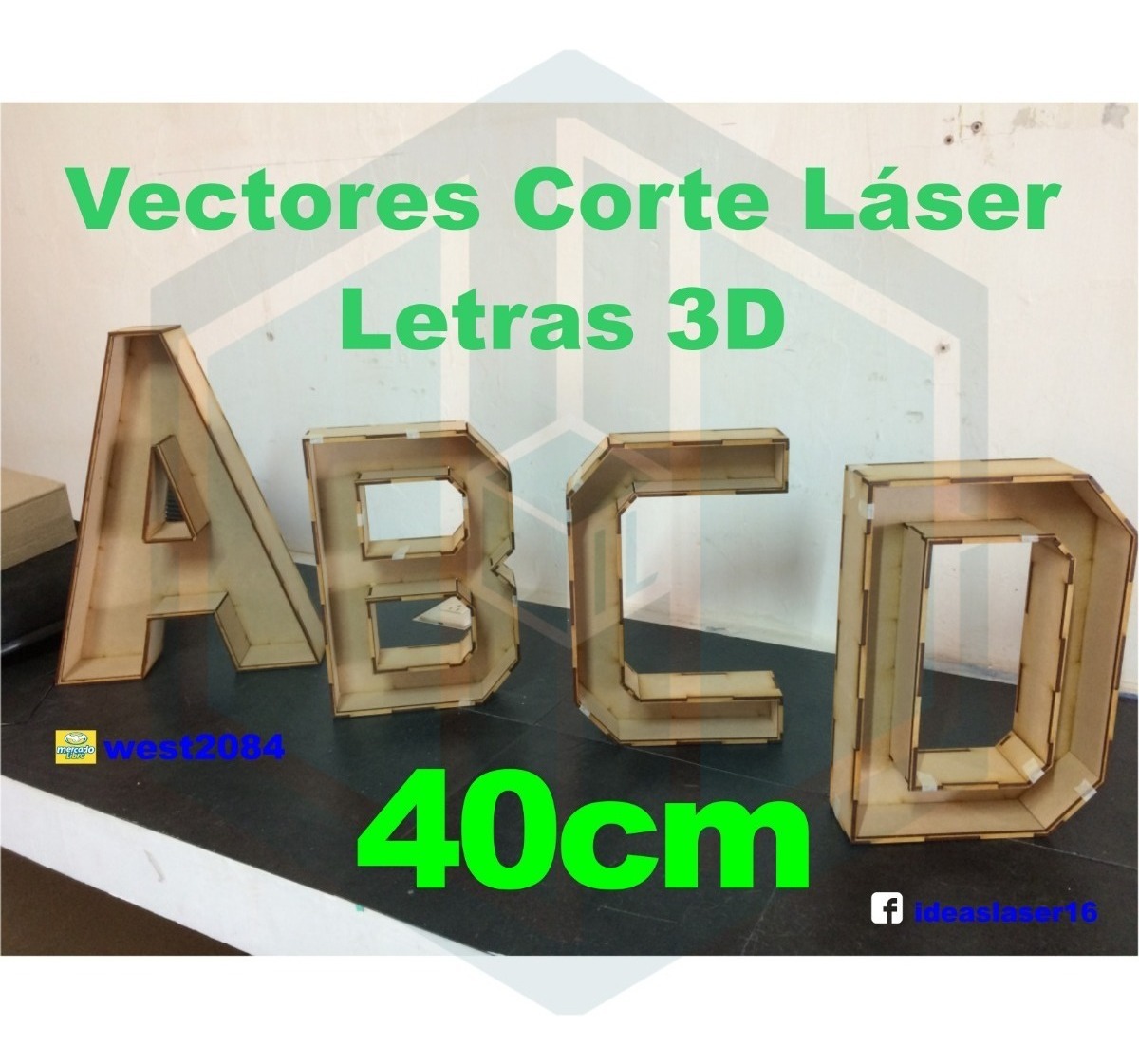 Download Pack De Vectores Letras 3d Tipo Caja, Corte Láser Dxf - $ 280.00 en Mercado Libre