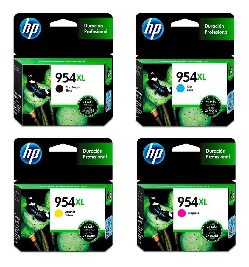 Pack Original De Cartuchos De Tinta Hp 954xl (4 Colores) 3,390.00 en Mercado Libre