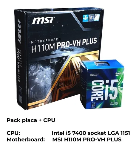 Pack Procesador Intel Core I5 7400 + Placa Madre Msi H110m