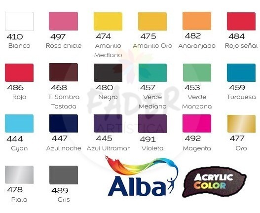Pack X 20 Marcador Alba Acrylic Color 4 Mm Interc Recargabl