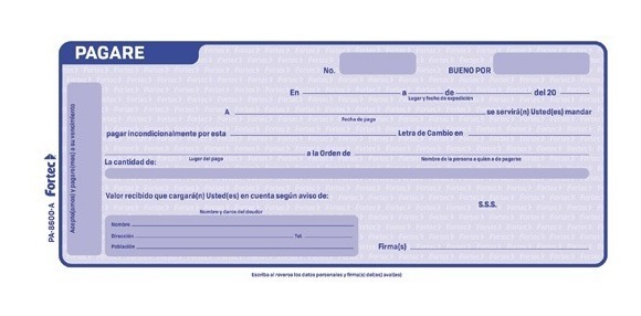 Pagaré Pcform 13 De Carta 50h 25 Paquetes Con 2 Blocks Cu 2309