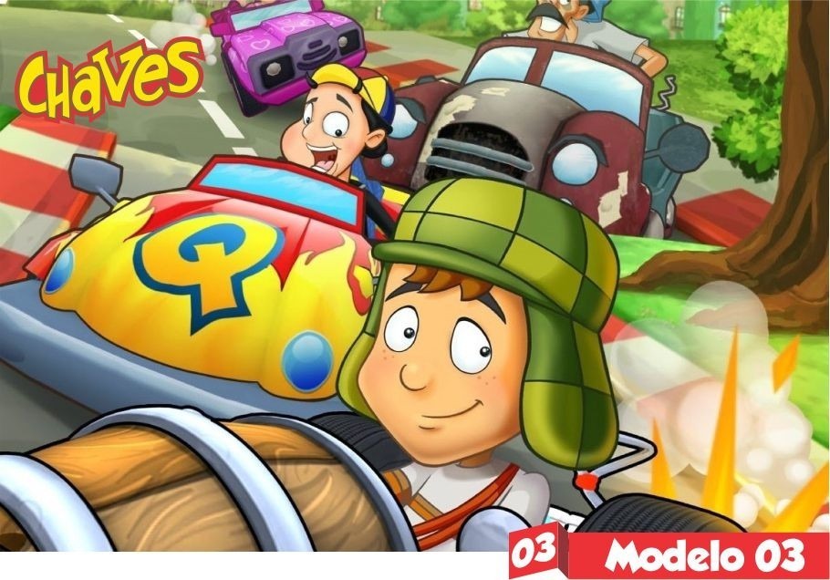 painel lona festa chaves quico kart desenho animado r 75 50 em