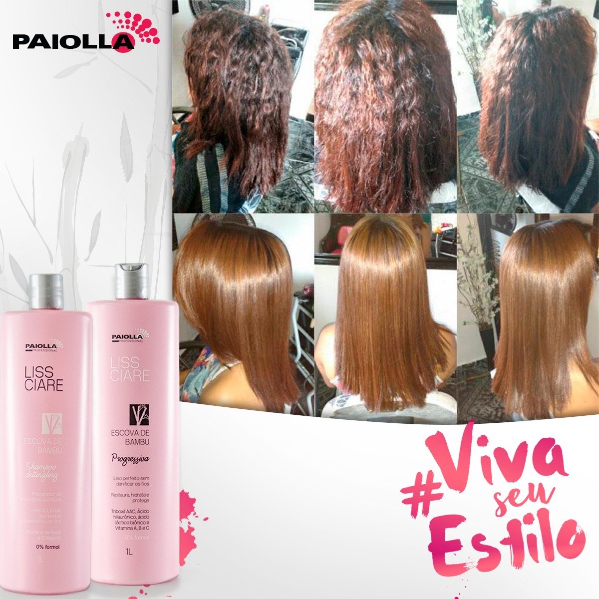paiolla banbu 1 litro paiolla matiz1l selagem1 l shampoo 1l r