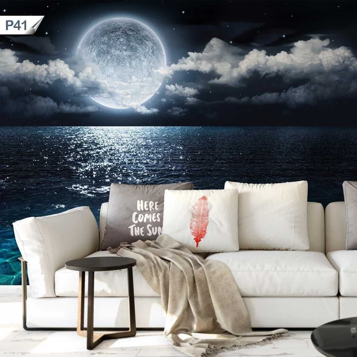 Decorestock Papel De Parede Adesivo Mar Lua Cheia Paisagem P41 Decorestock Papel De Parede Adesivo Mar Lua Cheia Paisagem P41