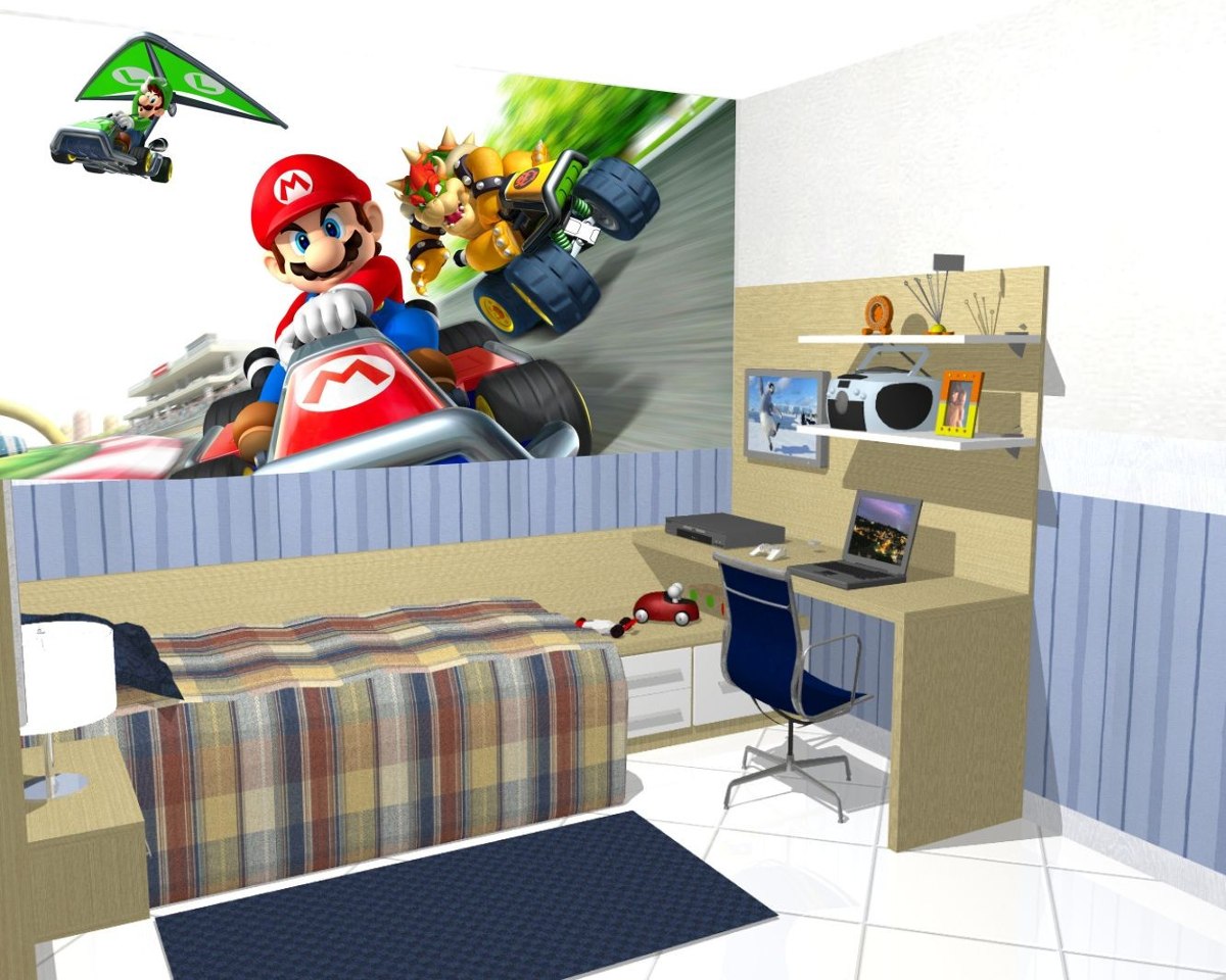 Papel De Parede Decora O Quarto Super Mario Kart Painel 9m R ~ Papel De Parede Para Quarto Infantil Personagens Papel De Parede Decora O Quarto Super Mario Kart Painel 9m R ~ Papel De Parede Para Quarto Infantil Personagens
