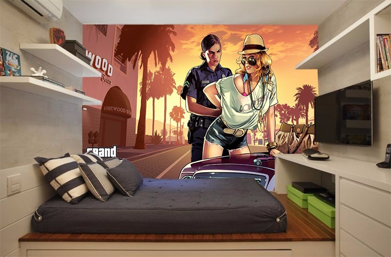Papel De Parede Para Quarto 3d Game R 4905 Em Mercado Livre